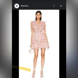 Steve Madden Pink and White Sundress Plunge Neckline